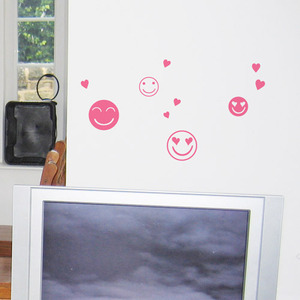 WDC-003 (그래픽스티커 - 스마일/양면/창문/벽/꽃/꾸미기/아이방/홈데코/음식점/카페/인테리어/diy