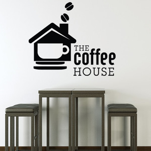 pb122-커피하우스3/그래픽스티커/포인트스티커/디자인스티커/스티커/인테리어/분위기디자인/커피/카페/까페/집/하우스/레터링/텍스트