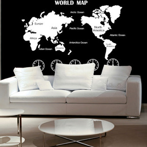 ps022-세계지도(world map)/그래픽스티커/세계/지도/시계/레터링/아이방/인테리어