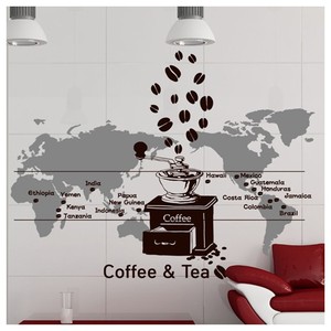 im103-COFFEE BELT(커피벨트-최상급 원두 원산지 지도)/그래픽스티커/인테리어/꾸미기/카페/데코/고양이/창문/인형/책/커피/모닝/