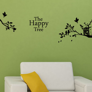 WDC-926 (그래픽스티커 - The Happy Tree 행복/나무/신혼/아이방/포인트/모던/심플/창문/유리문/가게/양면/벽면/포인트/인테리어/홈데코/셀프diy)