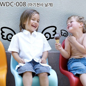 WDC-008 (그래픽 - 아기천사 날개 상점/식탁/카페/모던/심플/창문/유리문/가게/양면/벽면/포인트/인테리어/홈데코/셀프diy)